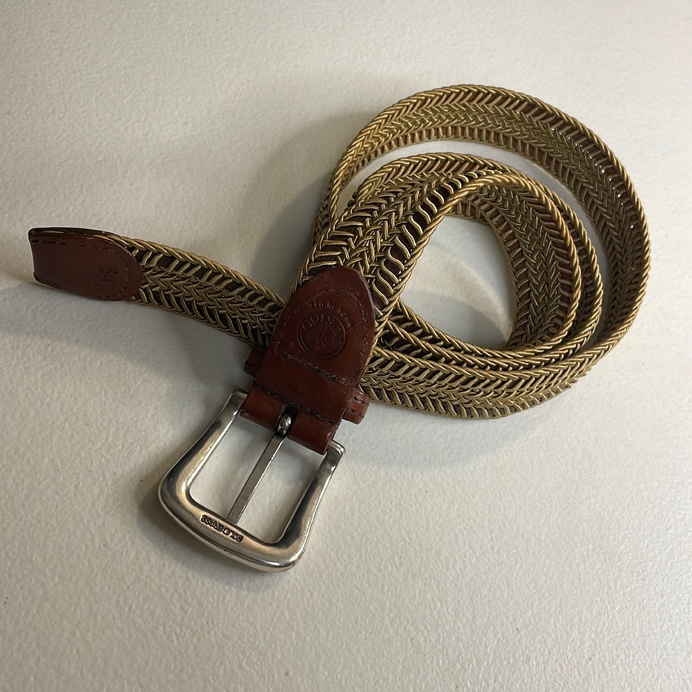 Torino Woven Rayon over leather Belt. Size 34